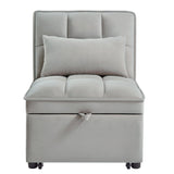 4 in 1 Multi-Function Single Sofa Bed with Adjustable Backrest - Gray