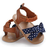 stylesilove Baby Toddler Girl Bowknot Sandals Soft Sole Anti-Slip Crib Shoes Prewalker 0-18M, 5 Colors