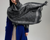 stylesilove Women Geometric Maze Print Cashmere Scarf with Fringe Ultra Soft Shawl Scarves Neck Wraps, 2 Colors