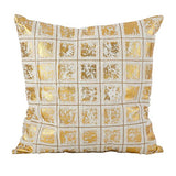 Fennco Styles Metallic Foil Print Grid Throw Pillows 18"x18"