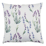 Fennco Styles Garden Lavender Print Decorative Throw Pillow 18" W x 18" L – Floral Square Cushion for Home, Couch, Sofa, Bedroom, Office Décor and Special Occasion