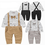 stylesilove Newborn Infant Toddler Sailor Boat Print Faux Suspender Formal Wear Baby Boy Romper