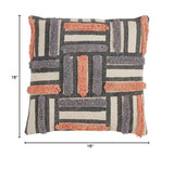Fennco Styles Luxury Embroidery & Print Down Filled Decorative Throw Pillow 18" W x 18" L – Cotton Cushion for Bed, Couch, Sofa, Home Décor, Holidays, Housewarming