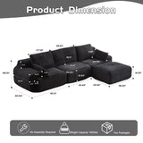 Large Fabric Sectional Sofa with Memory Foam Padding - Multiple Colors