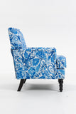 Upholstered Accent Chair, Vintage Armchair, Blue and White Stripes