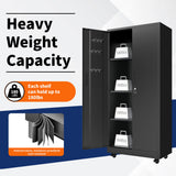 Rolling Metal Storage Locker Cabinet with Lockable Doors