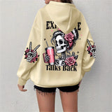 Retro Skull Graphic Long-Sleeve Sweatshirt