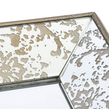 Antique Rectangle Mirror with Floral Accents - Pearl Silver
