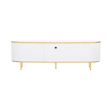 Modern TV Stand For TVs Up To 80", Entertainment Center With 4 Drawers And 1 Cabinet, Wood TV Console Table With And Handles For Living Room - White