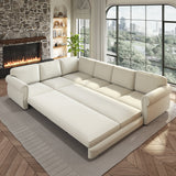 118" L-Shaped Sofa Couch with Pull-Out Bed