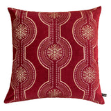 Red Holiday Embroidered Velvet Throw Pillow with Insert - Set of 2