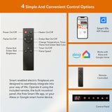 70 Inch Fireplace TV Stand with Smart Electric Fireplace - Tempered Glass & MDF
