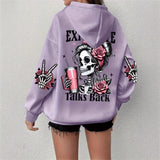 Retro Skull Graphic Long-Sleeve Sweatshirt