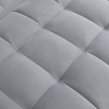 Modern Velvet Sleeper Loveseat with Pullout Bed and USB Ports - Light Gray
