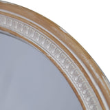 30" Round Solid Wood Farmhouse Wall Mirror,Rustic Boho Circle Decorative Mirrors for Bathroom,Shabby Chic Wall Mounted Mirror for Bathroom Vanity Living Room Entryway