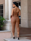 Belted Tube Skinny Jumpsuit
