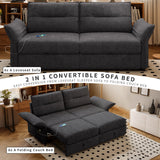 Multi-Functional Sofa Bed with Plush Fabric