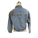 Women's Cropped Distressed Denim Jacket