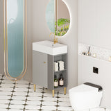 21.6" Open-Shelving Vanity with Ceramic Sink