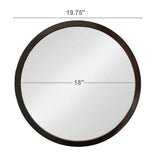 Circle Wall Mirror with Wooden Frame - Black, Light Brown, Dark Brown