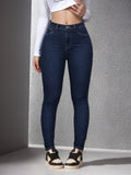Stretchy Slim-fit Skinny Jeans High-waisted With Tummy-control Design