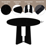 5 Piece Round Dining Table Set, Modern Table And 4 Upholstered Chairs For Dining Room