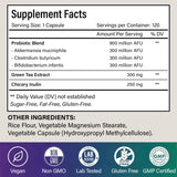 Probiotic Capsules - 900 Million AFU of Akkermansia, Clostridium, Bifidobacterium. Added Prebiotic Chicory and Green Tea Exact.
