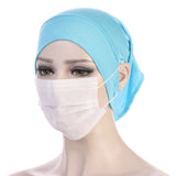 NEW Soft Cotton Hijab Breathable Turban Tie Under Scarf Elegant Ear Hole Stretch Inner Hijabs Lightweight Turban Round Front Under Hijab Caps Female Turban Bonnet