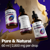 Urolithin A Supplement 2800 mg Liquid Drops | with Trans-Resveratrol, Collagen Peptides, Pomegranate Extract, Hyaluronic Acid, Vitamin E & C