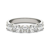 AGI Certified 1 1/4 CTW Round Lab Grown Diamond (G/VS) Five Stone Anniversary Band in 14K White Gold