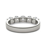 AGI Certified 1 1/4 CTW Round Lab Grown Diamond (G/VS) Five Stone Anniversary Band in 14K White Gold
