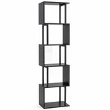 5-Tier S-Shaped Bookshelf with Open Cubes & Anti-Tip Kit