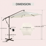 10 ft Cantilever Patio Umbrella with Crank – Multiple Colors