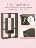 7-Tier Cube Bookshelf, Tall Narrow Bookcase for Small Spaces