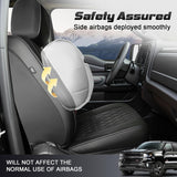Umbrauto Seat Cover for Chevy Silverado/GMC Sierra 1500 2007-2013&2019-2026,3D Laser-Scan Custom Fit 2500/3500HD 2020-2026 Crew/Double Cab, Nappa Leather, Waterproof, Full Coverage, Airbag Compatible,Black