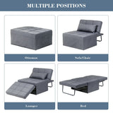 Ainfox Light Grey Convertible Sofa Bed,4-in-1 Multi-Functional Convertible Chair, Folding Sofa