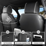 Umbrauto Seat Cover for Chevy Silverado/GMC Sierra 1500 2007-2013&2019-2026,3D Laser-Scan Custom Fit 2500/3500HD 2020-2026 Crew/Double Cab, Nappa Leather, Waterproof, Full Coverage, Airbag Compatible,Gray