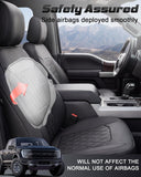 Umbrauto Custom Fit Seat Covers for Ford F150, Pickup Truck Nappa Leather Seatcovers for 2015-2025 Ford F150 SuperCrew/ 2017-2025 F250 F350 F450 Super Duty Crew Cab XL XLT Lariat King Ranch Platinum,Black