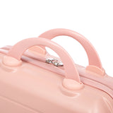 ABS 2-Piece Luggage Set with Spinner Wheels and Combination Lock - Pink