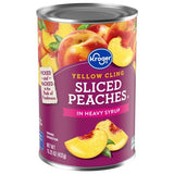Kroger Canned Yellow Cling Sliced Peaches in Heavy Syrup 15.25 oz