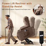 Power Lift Recliner Chair for Elderly with Massage and Heat 8-Point Massage, Lumbar Heat, Electric Lift Assistance, USB Charging Port, Dual Cup Holders, Side Pockets