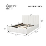 Queen Size Upholstered Bed Frame with Thick Fabric