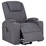 Louie Chenille Upholstered Power Lift Massage Chair Grey