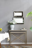 Antique Rectangle Mirror with Floral Accents - Pearl Silver