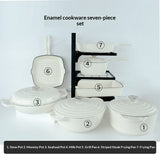 7 Pieces Cast Iron Enamel Cookware Set