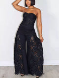 Cutout Tube Top and Wide Leg Pants Set