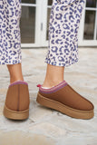 Chestnut Contrast Print Suede Plush Lined Snow Boots