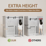 Matte Frameless Sliding Shower Door 56"-60" W x 75" H