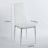 Minimalist Design Dining Chair Set of 4 with Metal Frame - Black or White
