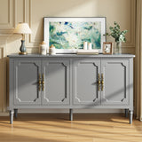 Mid Century Wood Buffet Sideboard, Grey Wash, 59-Inch Wide